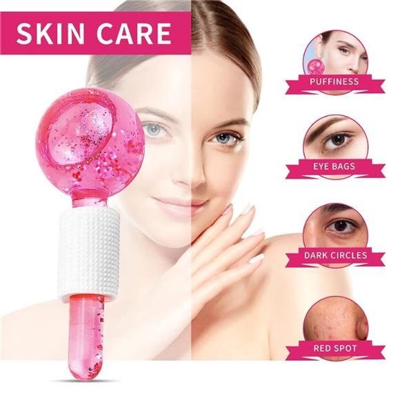 Ice Roller for Face, 2 PCS Ice Globes for Facials Massager, Freezer Safe - Picture 3 of 6